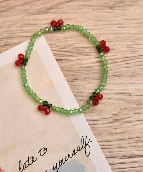 Mayree ブレスレット 「urge select」キラキラ チェリー ビーズ