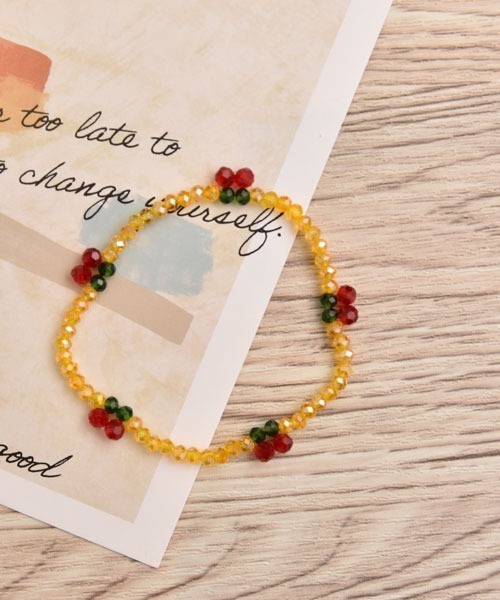 Mayree ブレスレット 「urge select」キラキラ チェリー ビーズ