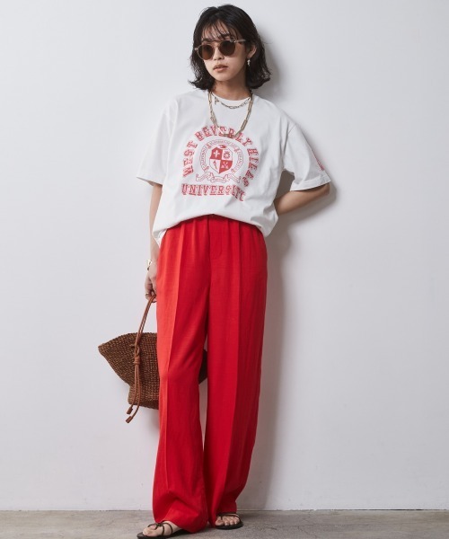 [CHIC STYLE] короткий рукав футболка L бежевый женский 