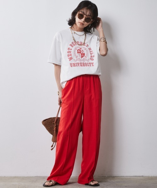 [CHIC STYLE] короткий рукав футболка L бежевый женский 