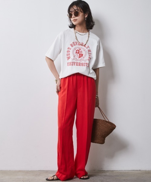 [CHIC STYLE] короткий рукав футболка L бежевый женский 