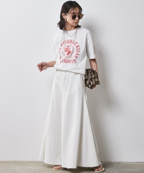 [CHIC STYLE] короткий рукав футболка L бежевый женский 