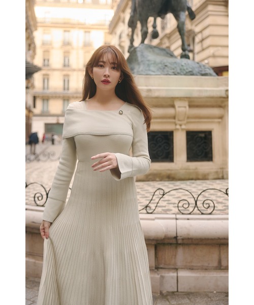 新品未使用タグ付き✨ハーリップトゥー ワンピース　ベージュ　Mサイズ Her lip to 「Her to」 長袖ワンピース M ベージュ レディース