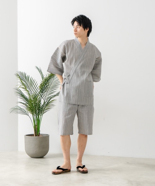 ガイジンメイド　浴衣　甚平　ハリウッドランチマーケット　パッチワーク　着物 JEANS MATE（ジーンズメイト） 甚平 浴衣 「さらりとした肌触りで通気