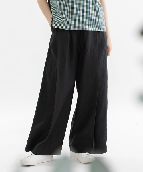 ノップドゥノッド（nop de nod）/HEMPプリーツタックワイドパンツ nop de nod（ノップドゥノッド） パンツ HEMPプリーツタックワイド