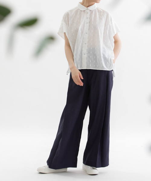 nop de nod（ノップドゥノッド） パンツ HEMPプリーツタックワイド