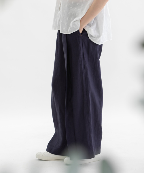 nop de nod（ノップドゥノッド） パンツ HEMPプリーツタックワイド