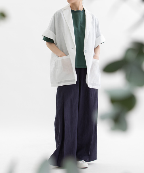 ノップドゥノッド（nop de nod）/HEMPプリーツタックワイドパンツ nop de nod（ノップドゥノッド） パンツ HEMPプリーツタックワイド