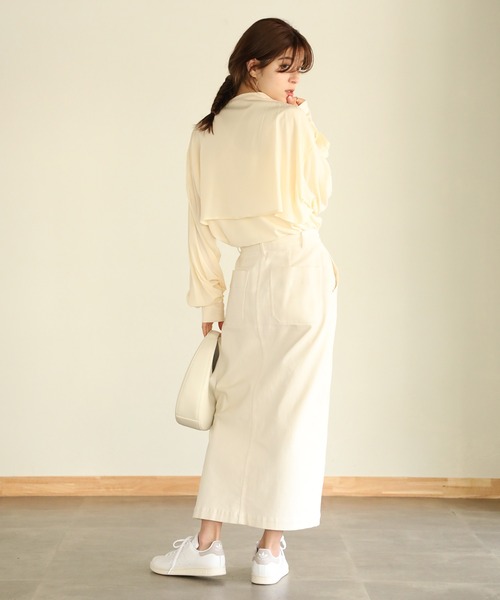 「aity」 長袖ブラウス M チャコールグレー レディース
