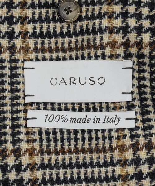 ブルゾン アウター 「別注」CARUSO ウールグレンチェック ショートブルゾン メンズの画像