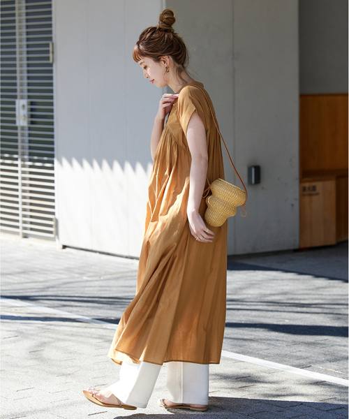 「B.C STOCK」 「Simplicite」半袖ワンピース FREE ブラック レディース_画像9