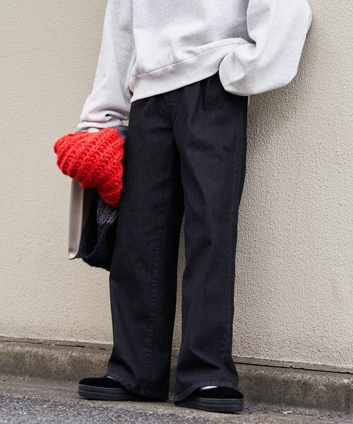 「FREAK'S STORE」 デニムパンツ MEDIUM グレー レディース_画像4