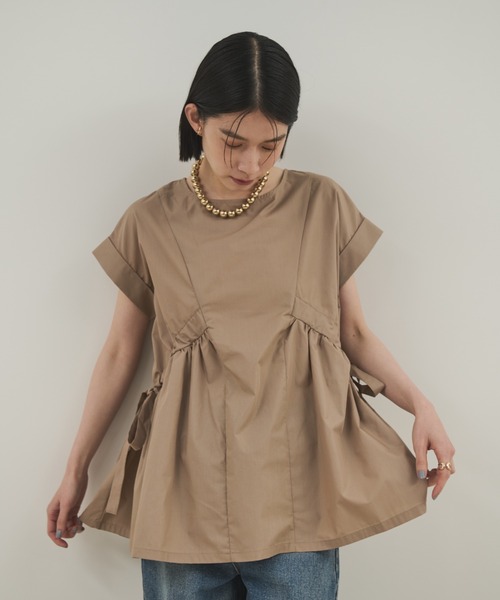 「Shelly island」 半袖ブラウス FREE ベージュ レディース_画像2