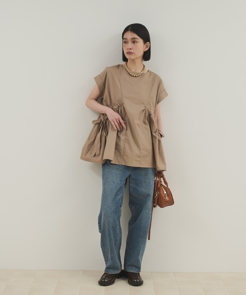 「Shelly island」 半袖ブラウス FREE ベージュ レディース_画像7