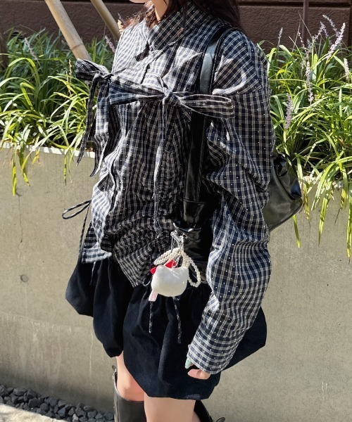 nemne（ネンネ） ブラウス シャツ ドローギャザーシャツ レディース