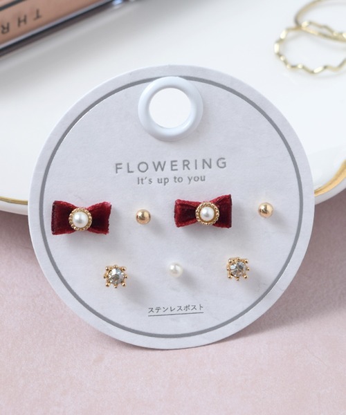 Flowering(フラワーリング) ピアス ガーリー/リボン/ハート Flowering(フラワーリング) ピアス ガーリー/リボン/ハート