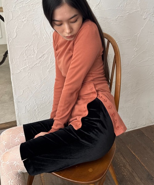 FUULLY STUDIO ハーフパンツ パンツ ベロアバイカーパンツ レディース