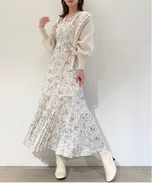 SNIDEL（スナイデル） 7分袖ワンピース 0 ブルー レディース