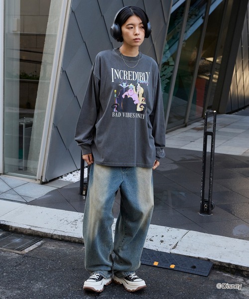 Disney（ディズニー） tシャツ Disney Villains 別注 ピグメント加工