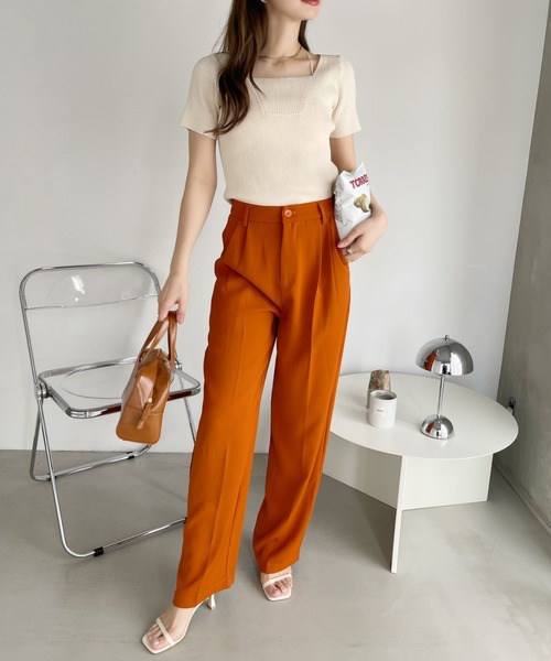 「Ada.」 半袖ニット FREE ダークベージュ レディース_画像7