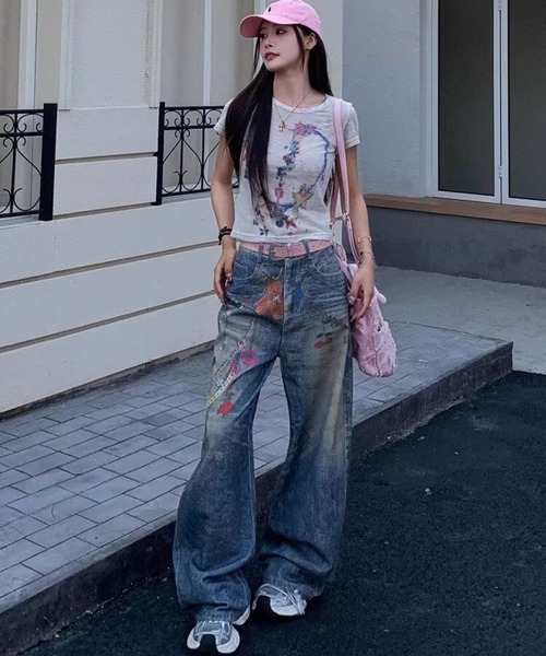 WESTSEA（ウエストシー） ワイドパンツ パンツ くま ＆ チェーン