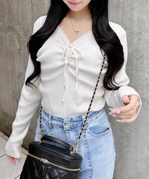 INGNI（イング） ニット セーター フロントギャザーニット レディース