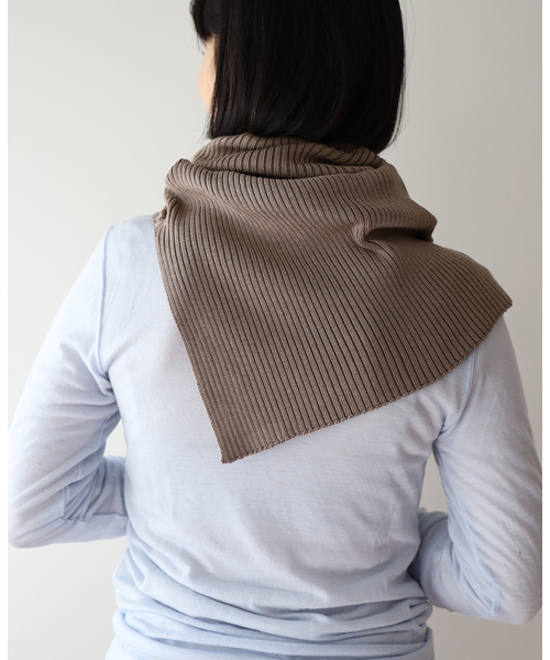 emily week シルク混リブVネックプルオーバー EMILY WEEK（エミリーウィーク） ネックウォーマー スヌード シルク混