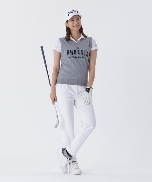 パンツ 「PING APPAREL」全方向ストレッチ ニットコーデュロイテーパードパンツ 「LADIES LINE」 (LADIES) レディースの画像