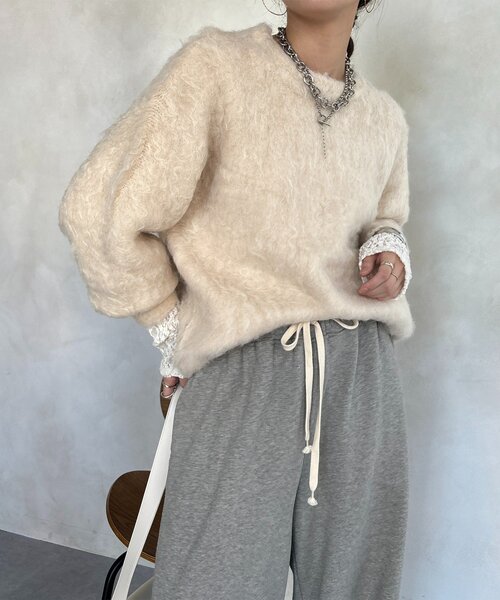 DouDou（ドゥドゥ） ニット セーター 「WEB限定」ロングシャギープル