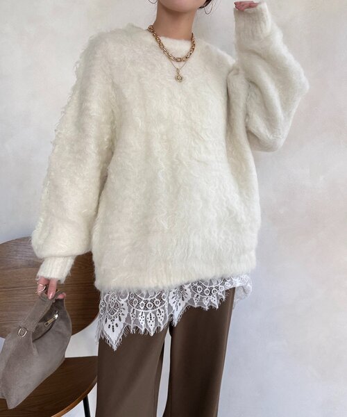 DouDou（ドゥドゥ） ニット セーター 「WEB限定」ロングシャギープル