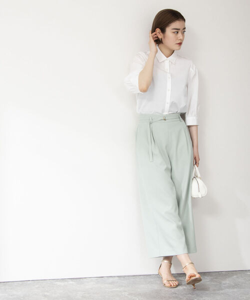 「NOLLEY'S」 7分袖シャツ 38 サックスブルー レディース_画像2