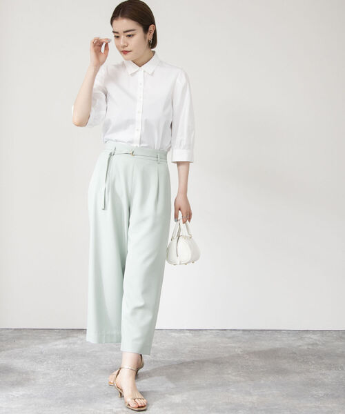 「NOLLEY'S」 7分袖シャツ 38 サックスブルー レディース_画像3