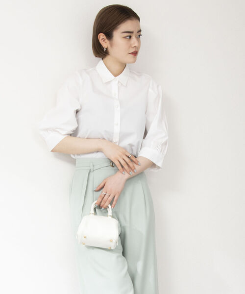 「NOLLEY'S」 7分袖シャツ 38 サックスブルー レディース_画像4