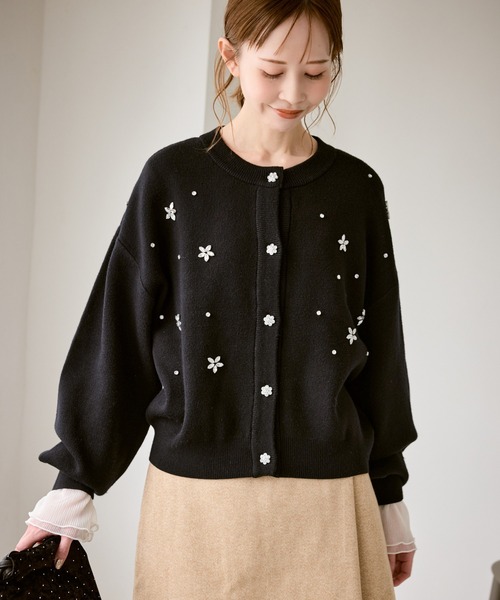 ROPE' PICNIC（ロペ ピクニック） カーディガン ビジューニット