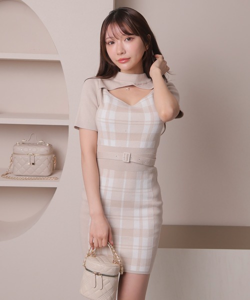 ♥ページ LIP SERVICE ニットワンピース LIP SERVICE（リップサービス） ワンピース バイカラーコルセット