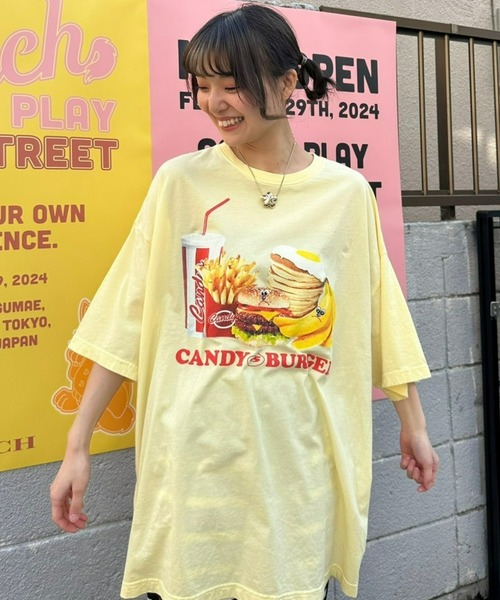 「Candy Stripper」 半袖Tシャツ 2 ブラック レディース_画像3