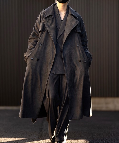 CLEL トレンチコート Sサイズ チャコールグレー CLEL（クレイル） トレンチコート S チャコールグレー メンズ