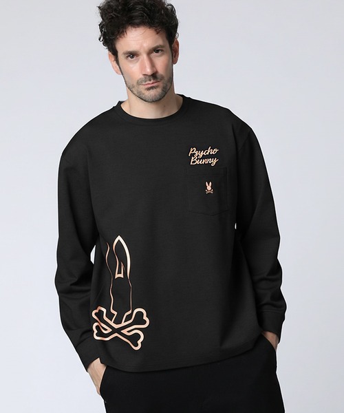 Psycho Bunny サイコバニー ロングスリーブシャツ 黒 M 切替デザイン