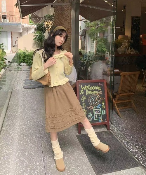 スカート コーデュロイミディ丈フリルテープスカート | LACーVERT | 02