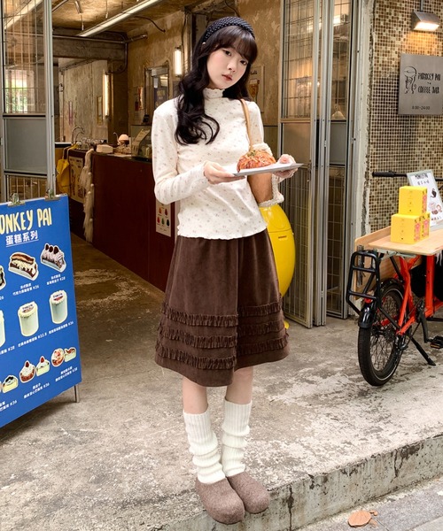 スカート コーデュロイミディ丈フリルテープスカート | LACーVERT | 15