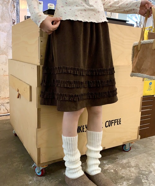 スカート コーデュロイミディ丈フリルテープスカート | LACーVERT | 07