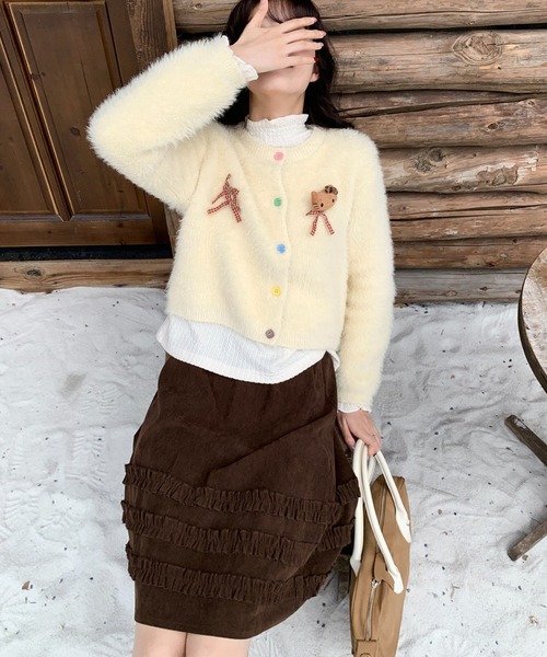 スカート コーデュロイミディ丈フリルテープスカート | LACーVERT | 20