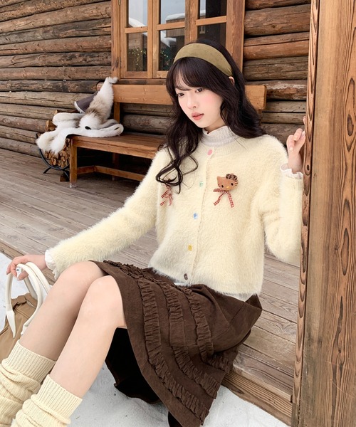 スカート コーデュロイミディ丈フリルテープスカート | LACーVERT | 21