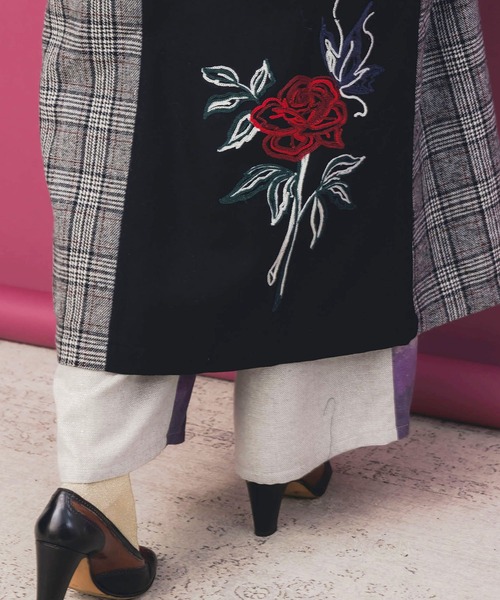 iS ScoLar（イズスカラー） トレンチコート コート 553269：バラ刺繍