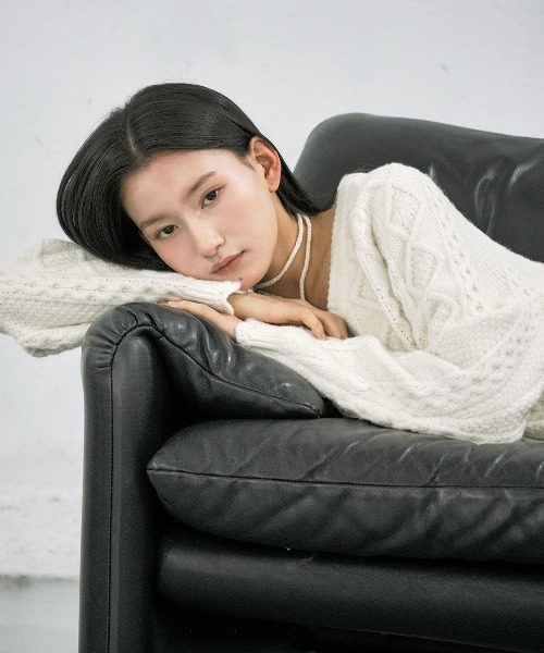 ニット/セーター hella cable knit pullover Self Stripe Cable Knitwear Pullover - Taupe – LEGiT