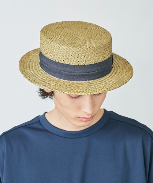 「OVERRIDE」 ストローハット 58cm ブラウン メンズ_画像4