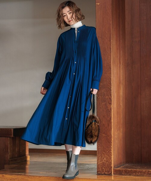 「23区」 長袖ワンピース 36 ベージュ レディース_画像3