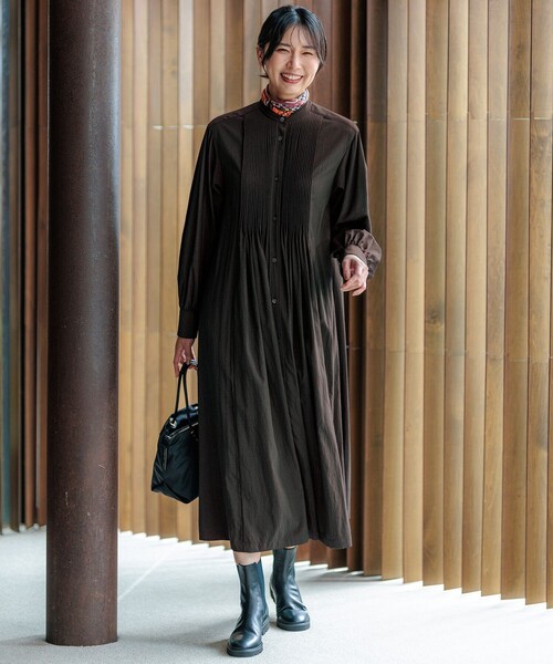 「23区」 長袖ワンピース 36 ベージュ レディース_画像6