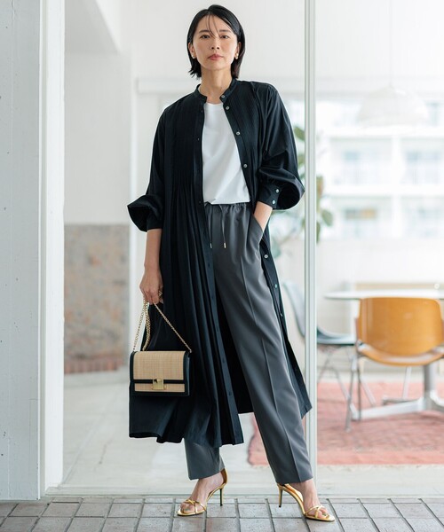 「23区」 長袖ワンピース 36 ベージュ レディース_画像9