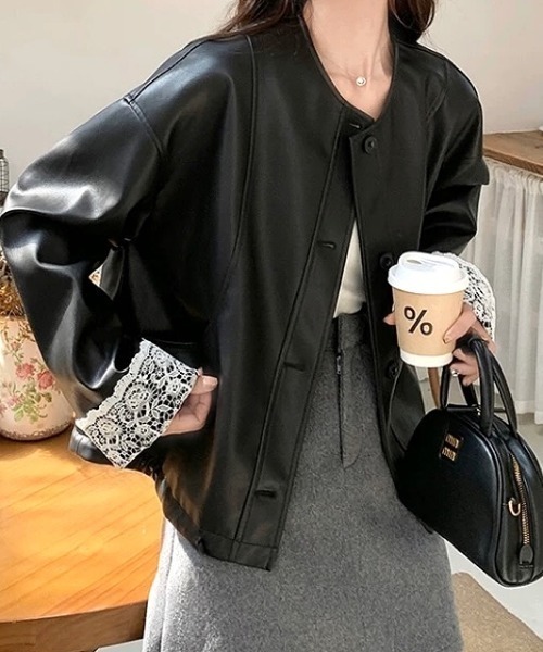 SHEENA（シーナ） コート アウター レースカフスノーカラーフェイク